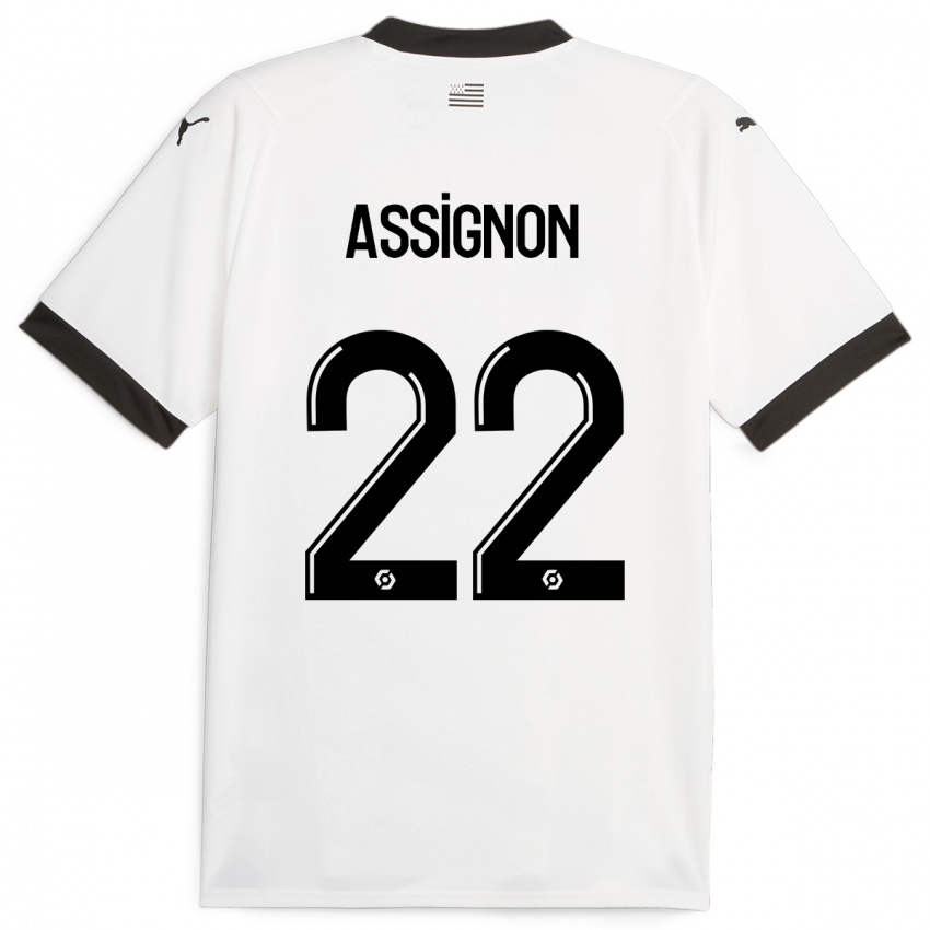 Kinderen Lorenz Assignon #22 Wit Uitshirt Uittenue 2023/24 T-Shirt België