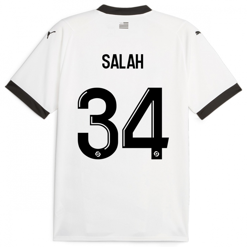 Kinder Ibrahim Salah #34 Weiß Auswärtstrikot Trikot 2023/24 T-Shirt Belgien