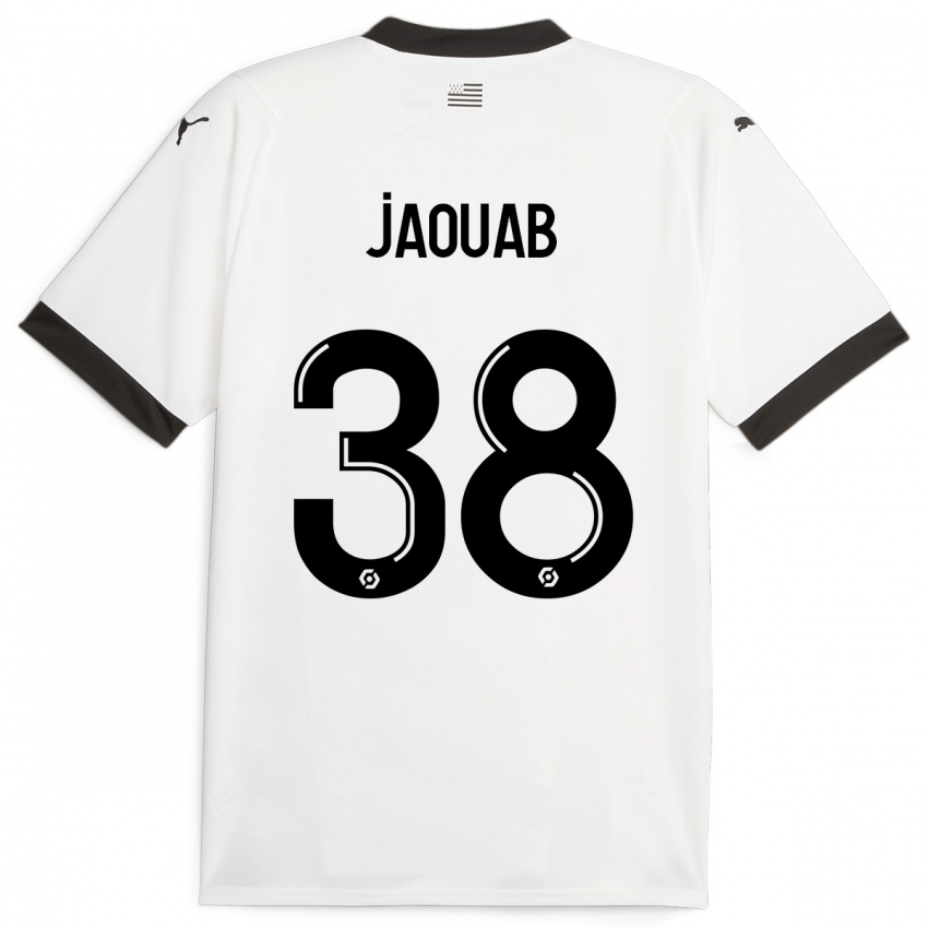 Enfant Maillot Mohamed Jaouab #38 Blanc Tenues Extérieur 2023/24 T-Shirt Belgique