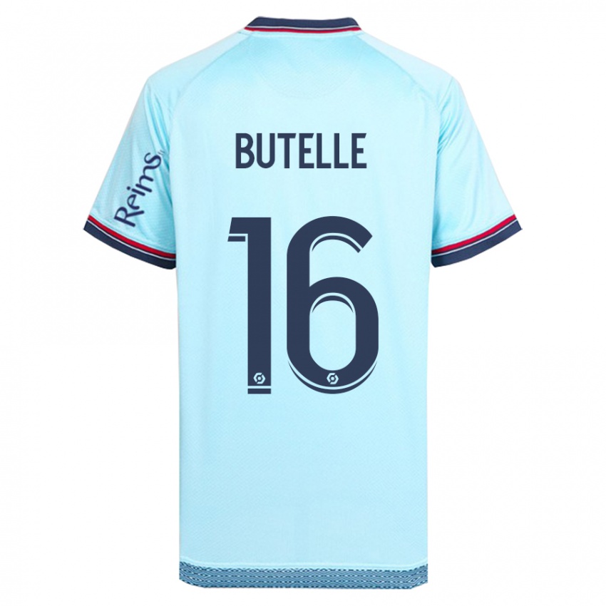 Kinder Ludovic Butelle #16 Himmelblau Auswärtstrikot Trikot 2023/24 T-Shirt Belgien