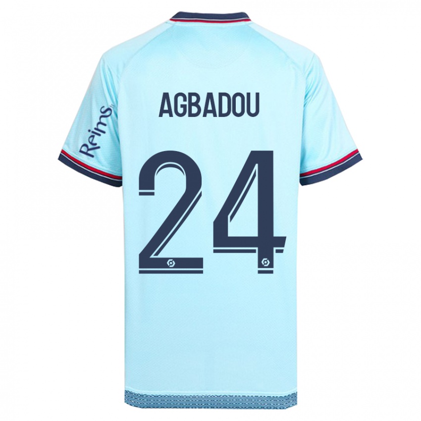 Kinder Emmanuel Agbadou #24 Himmelblau Auswärtstrikot Trikot 2023/24 T-Shirt Belgien