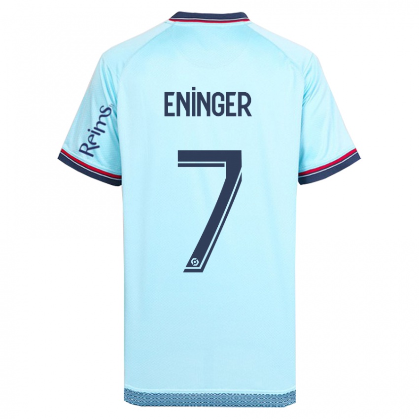 Kinder Thelma Eninger #7 Himmelblau Auswärtstrikot Trikot 2023/24 T-Shirt Belgien