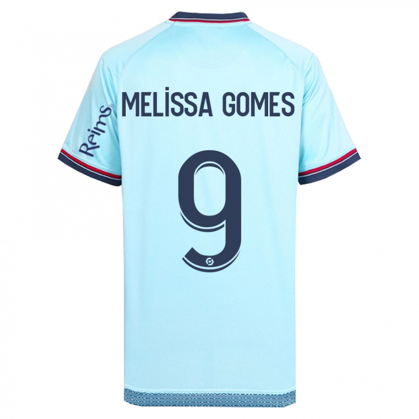 Kinder Melissa Ferreira Gomes #9 Himmelblau Auswärtstrikot Trikot 2023/24 T-Shirt Belgien