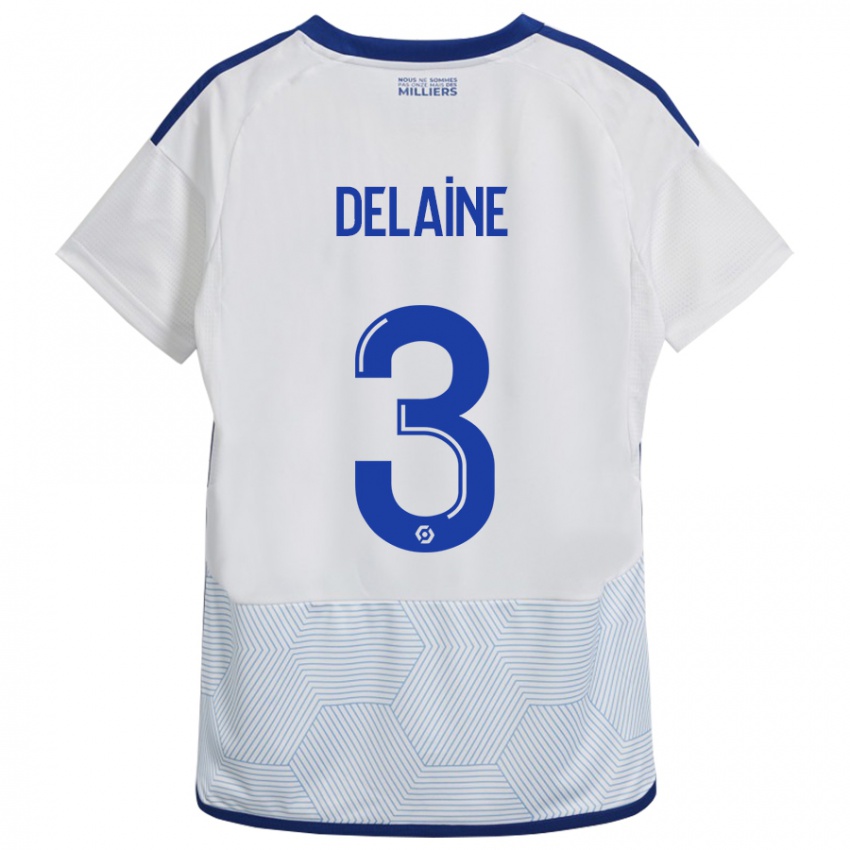 Kinder Thomas Delaine #3 Weiß Auswärtstrikot Trikot 2023/24 T-Shirt Belgien