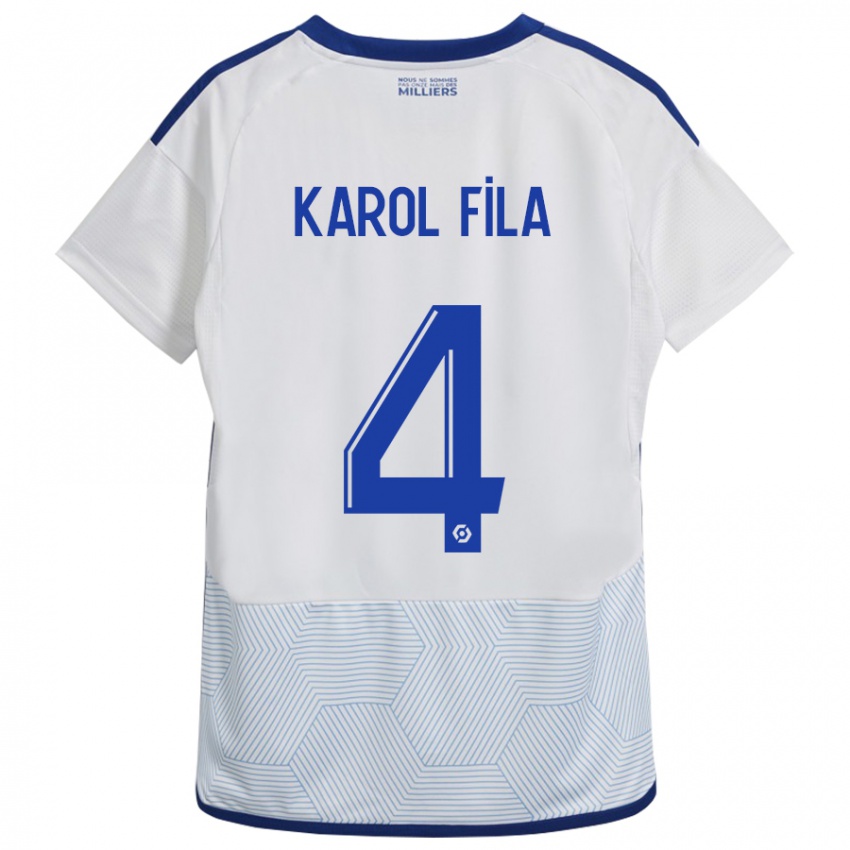 Kinder Karol Fila #4 Weiß Auswärtstrikot Trikot 2023/24 T-Shirt Belgien