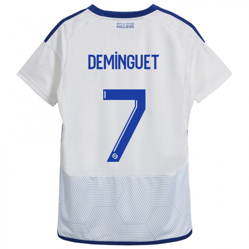 Kinder Jessy Deminguet #7 Weiß Auswärtstrikot Trikot 2023/24 T-Shirt Belgien