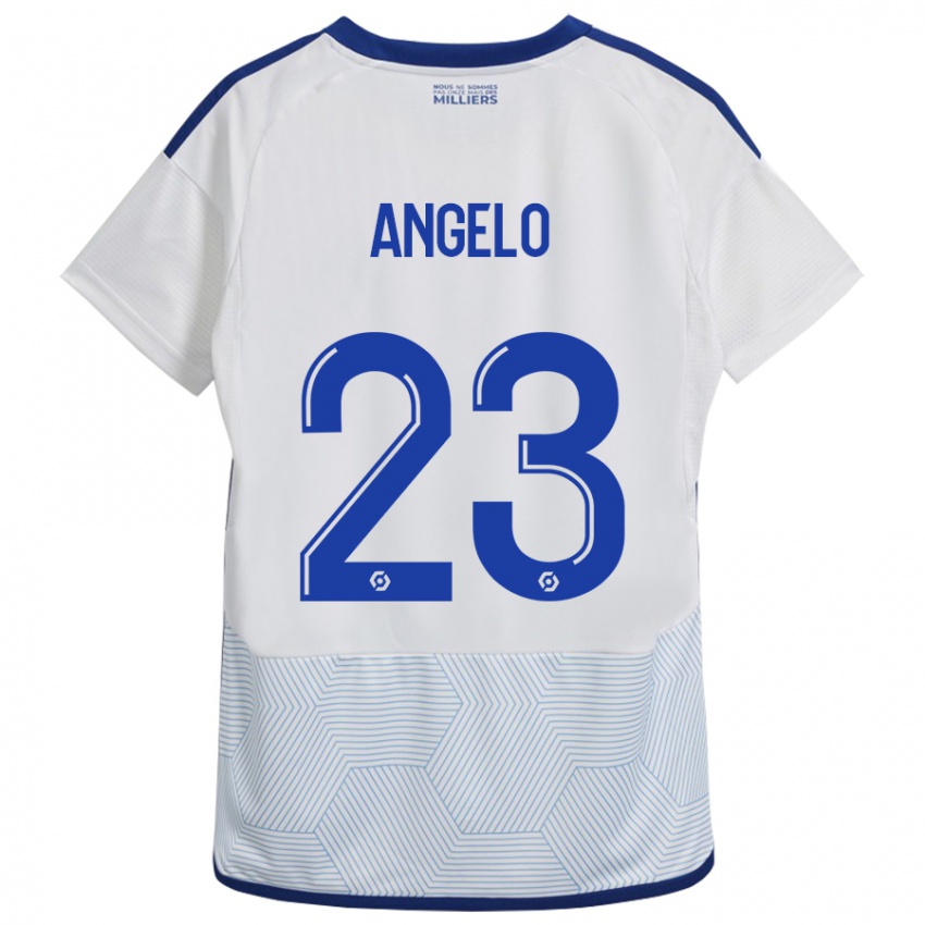 Kinder Ângelo #23 Weiß Auswärtstrikot Trikot 2023/24 T-Shirt Belgien
