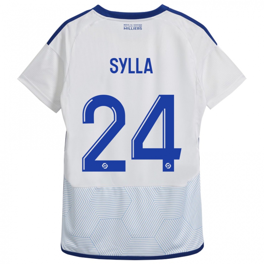 Enfant Maillot Abakar Sylla #24 Blanc Tenues Extérieur 2023/24 T-Shirt Belgique