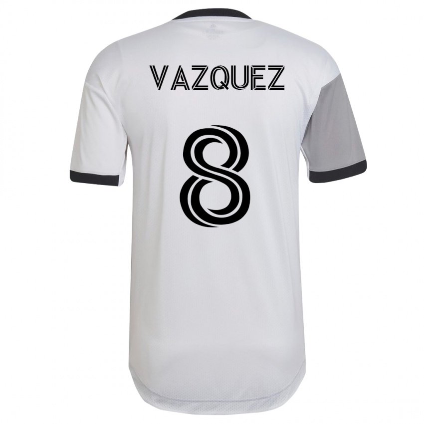 Kinder Víctor Vázquez #8 Weiß Auswärtstrikot Trikot 2023/24 T-Shirt Belgien