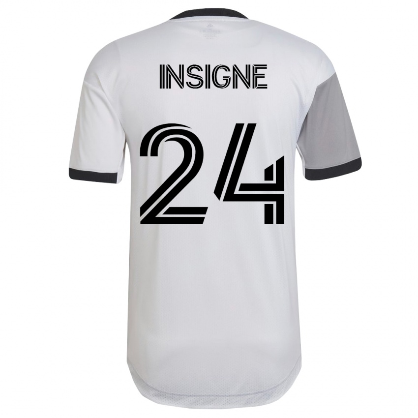 Kinderen Lorenzo Insigne #24 Wit Uitshirt Uittenue 2023/24 T-Shirt België