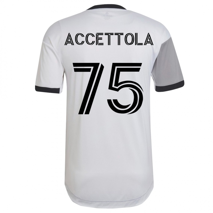 Kinderen Luca Accettola #75 Wit Uitshirt Uittenue 2023/24 T-Shirt België