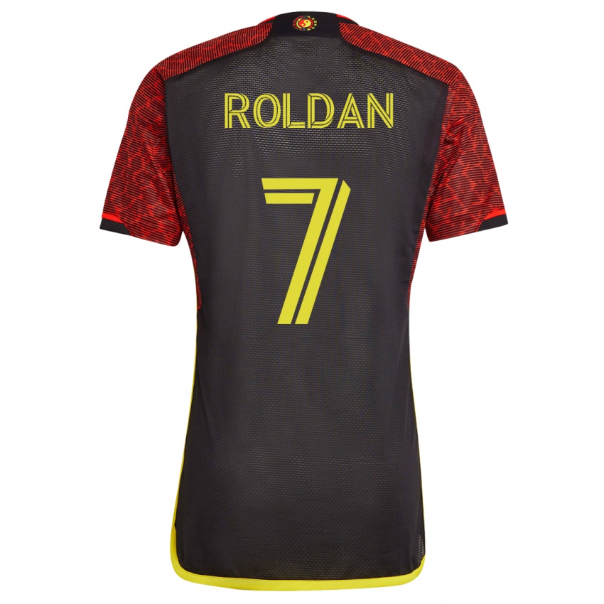Kinder Cristian Roldán #7 Orangefarben Auswärtstrikot Trikot 2023/24 T-Shirt Belgien