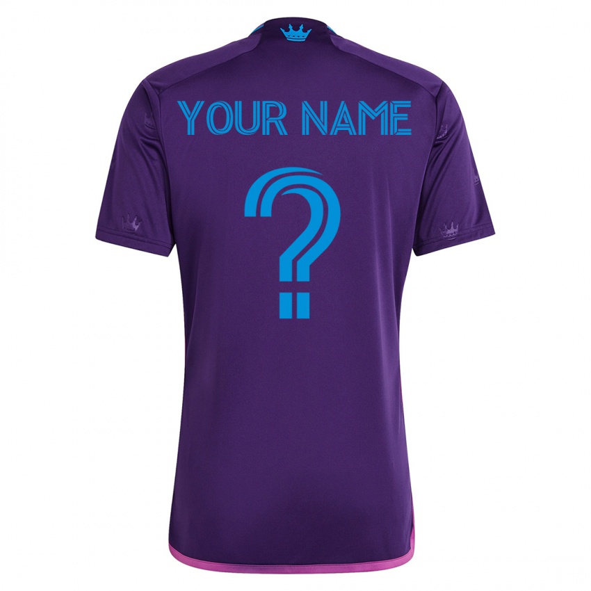 Kinder Ihren Namen #0 Violett Auswärtstrikot Trikot 2023/24 T-Shirt Belgien