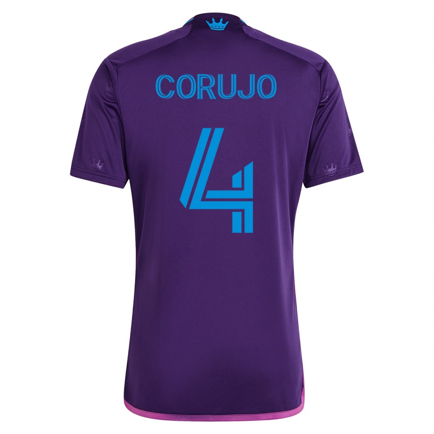 Kinder Guzmán Corujo #4 Violett Auswärtstrikot Trikot 2023/24 T-Shirt Belgien