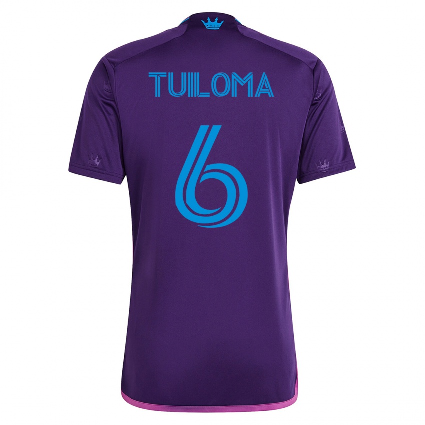 Kinder Bill Tuiloma #6 Violett Auswärtstrikot Trikot 2023/24 T-Shirt Belgien