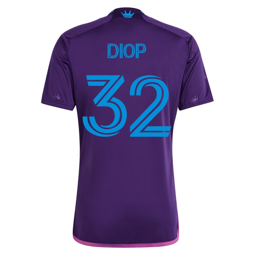 Kinder Hamady Diop #32 Violett Auswärtstrikot Trikot 2023/24 T-Shirt Belgien