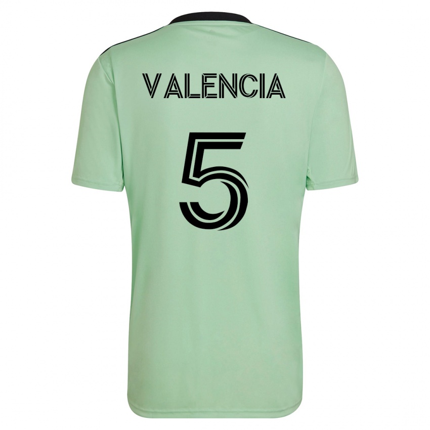 Kinder Jhojan Valencia #5 Hellgrün Auswärtstrikot Trikot 2023/24 T-Shirt Belgien