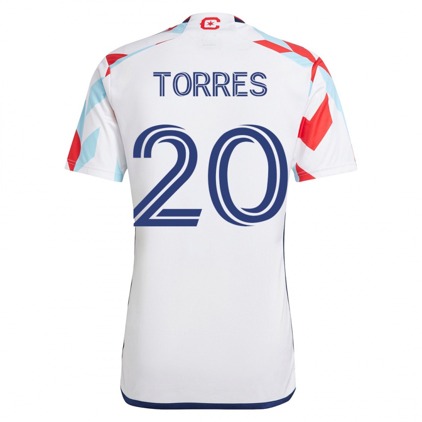Kinderen Jairo Torres #20 Wit Blauw Uitshirt Uittenue 2023/24 T-Shirt België