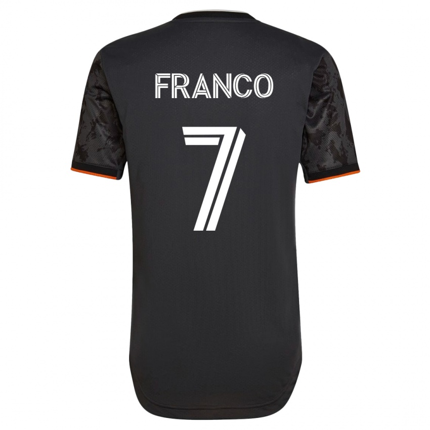 Kinder Iván Franco #7 Schwarz Auswärtstrikot Trikot 2023/24 T-Shirt Belgien