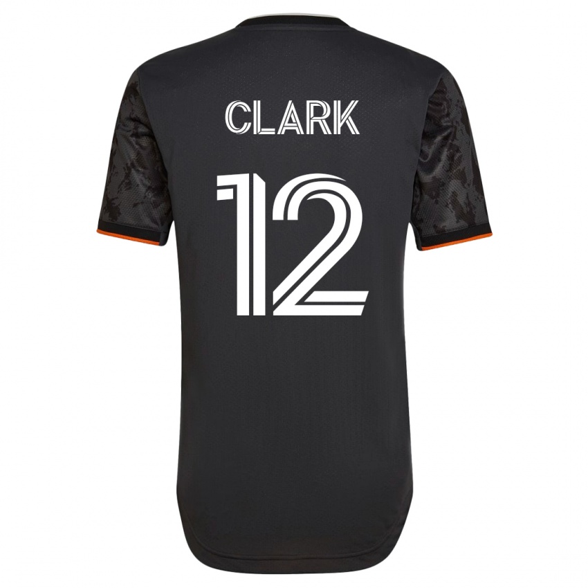 Enfant Maillot Steve Clark #12 Noir Tenues Extérieur 2023/24 T-Shirt Belgique
