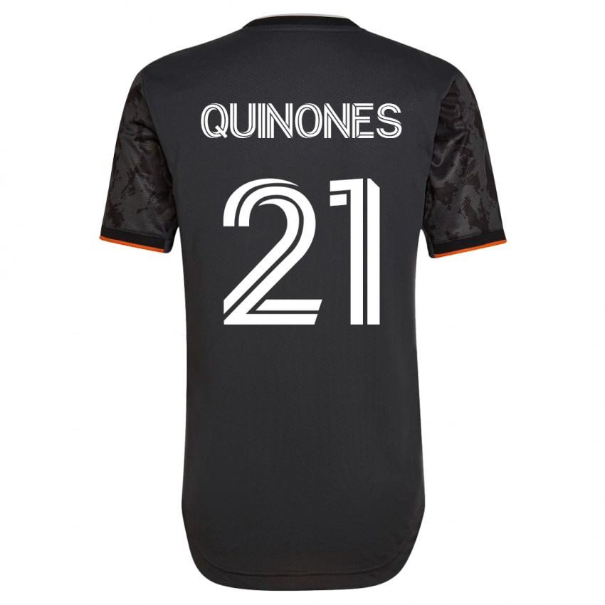 Kinder Nelson Quiñónes #21 Schwarz Auswärtstrikot Trikot 2023/24 T-Shirt Belgien