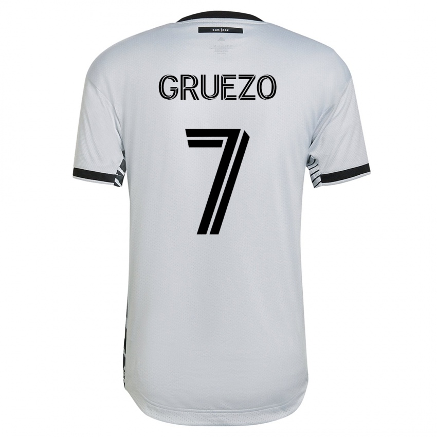 Kinder Carlos Gruezo #7 Weiß Auswärtstrikot Trikot 2023/24 T-Shirt Belgien