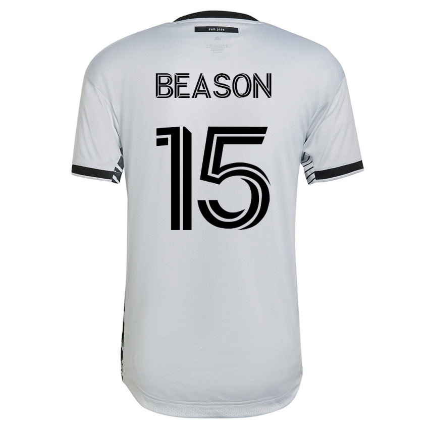 Enfant Maillot Tanner Beason #15 Blanc Tenues Extérieur 2023/24 T-Shirt Belgique