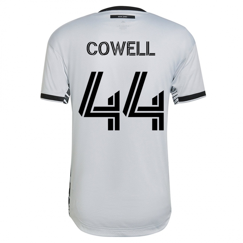 Enfant Maillot Cade Cowell #44 Blanc Tenues Extérieur 2023/24 T-Shirt Belgique