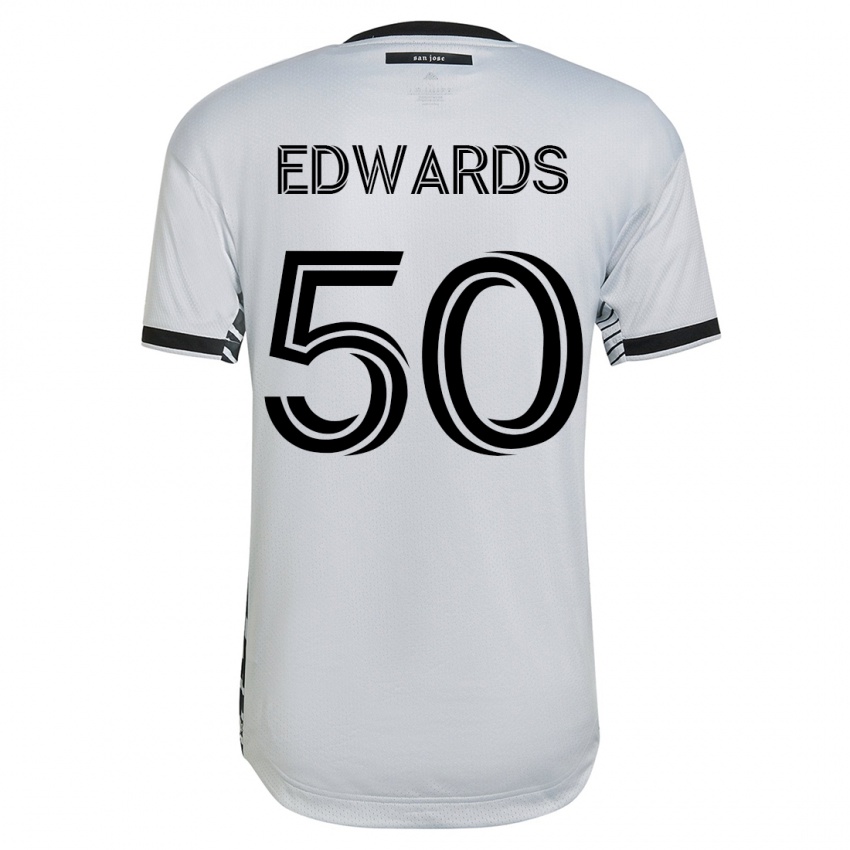 Enfant Maillot Aaron Edwards #50 Blanc Tenues Extérieur 2023/24 T-Shirt Belgique