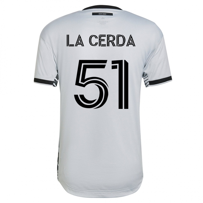 Kinder Eric De La Cerda #51 Weiß Auswärtstrikot Trikot 2023/24 T-Shirt Belgien