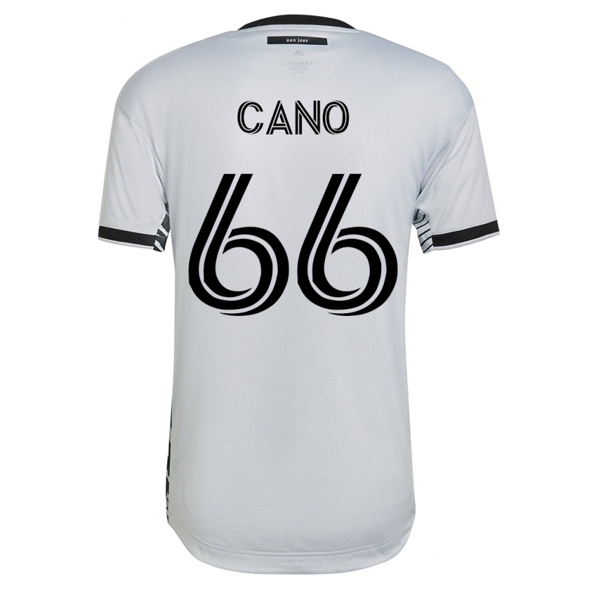 Enfant Maillot Alejandro Cano #66 Blanc Tenues Extérieur 2023/24 T-Shirt Belgique