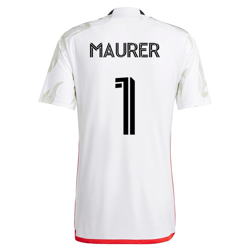 Kinder Jimmy Maurer #1 Weiß Auswärtstrikot Trikot 2023/24 T-Shirt Belgien