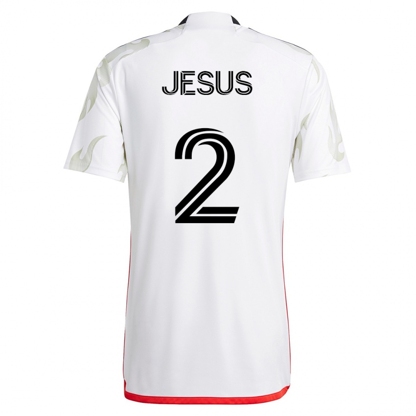 Kinder Geovane Jesus #2 Weiß Auswärtstrikot Trikot 2023/24 T-Shirt Belgien