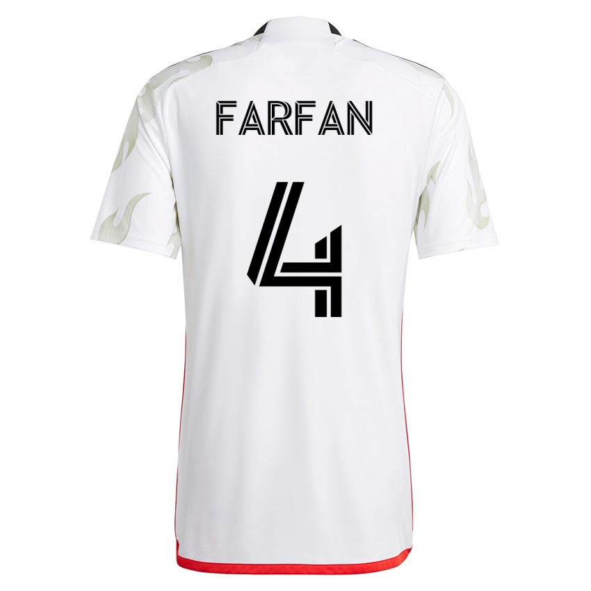 Kinder Marco Farfán #4 Weiß Auswärtstrikot Trikot 2023/24 T-Shirt Belgien