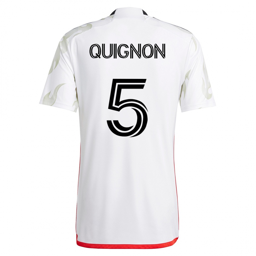 Kinder Facundo Quignón #5 Weiß Auswärtstrikot Trikot 2023/24 T-Shirt Belgien