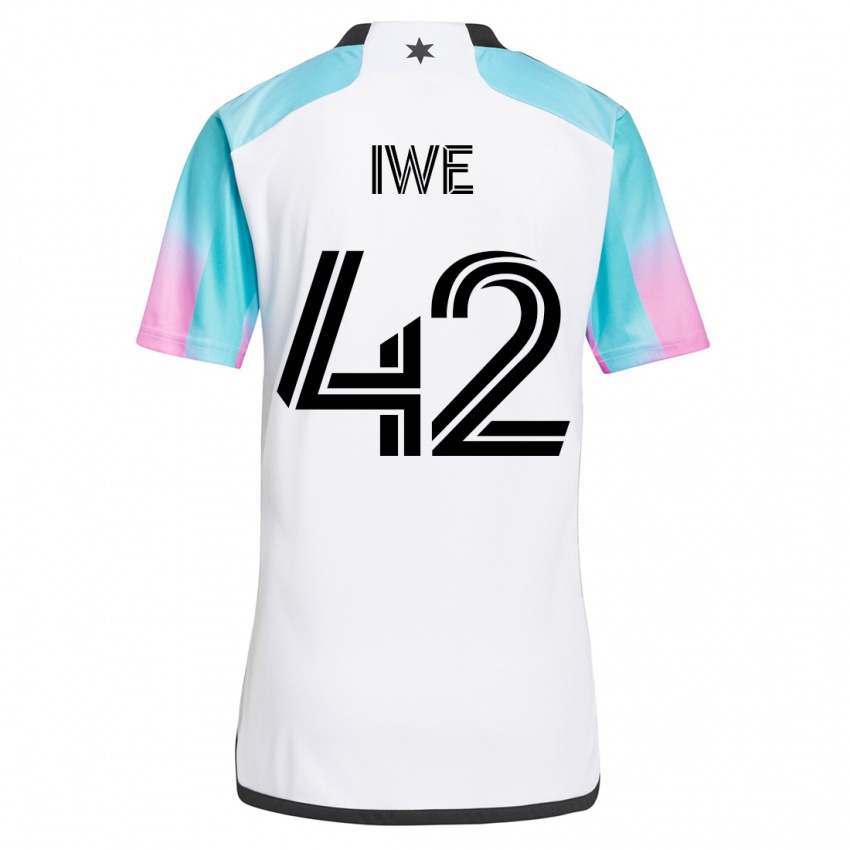 Kinderen Emmanuel Iwe #42 Wit Uitshirt Uittenue 2023/24 T-Shirt België