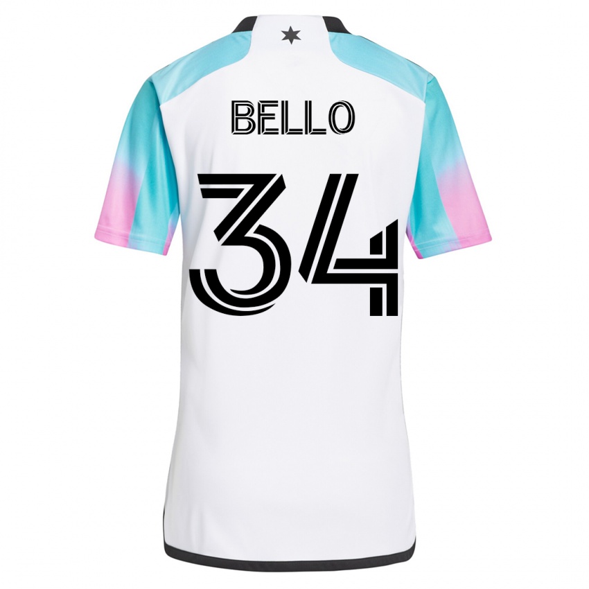 Kinder Zaydan Bello #34 Weiß Auswärtstrikot Trikot 2023/24 T-Shirt Belgien