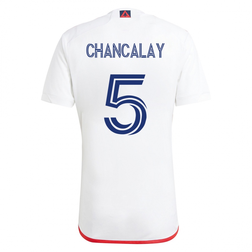 Kinder Tomás Chancalay #5 Weiß Rot Auswärtstrikot Trikot 2023/24 T-Shirt Belgien