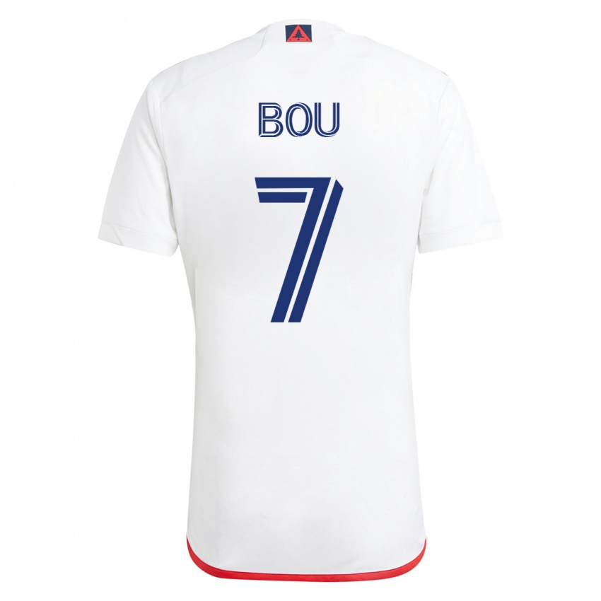 Kinder Gustavo Bou #7 Weiß Rot Auswärtstrikot Trikot 2023/24 T-Shirt Belgien