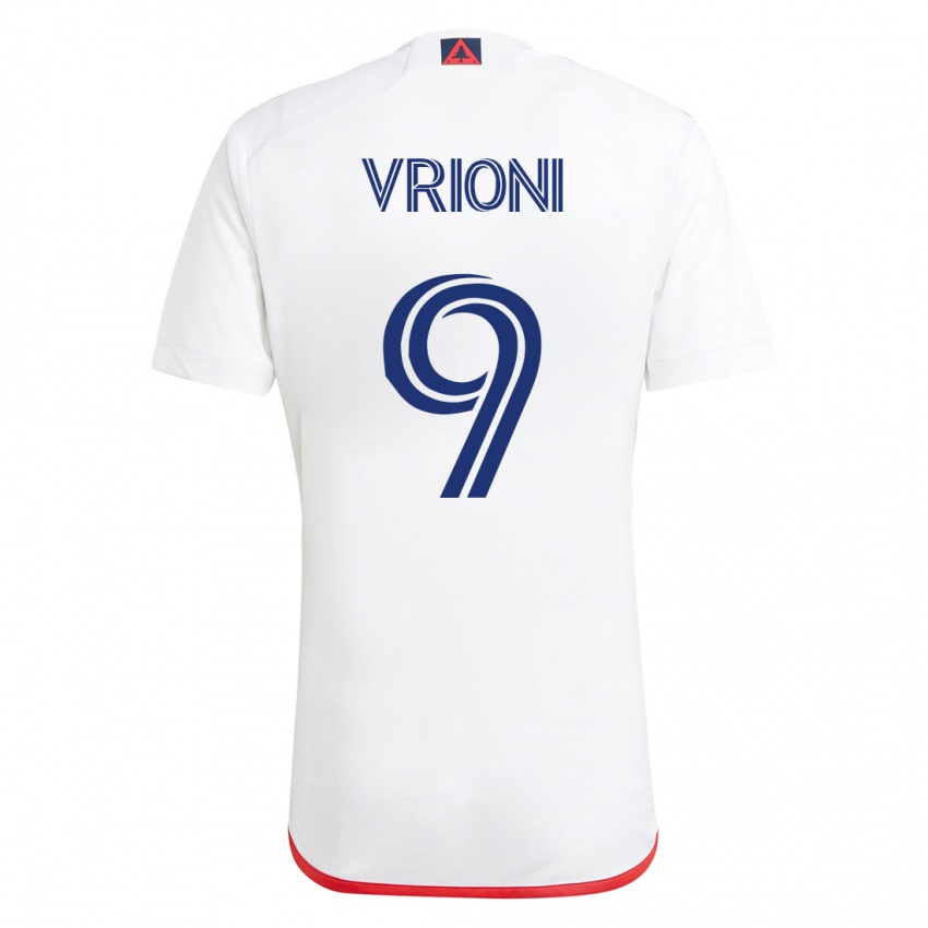 Kinder Giacomo Vrioni #9 Weiß Rot Auswärtstrikot Trikot 2023/24 T-Shirt Belgien