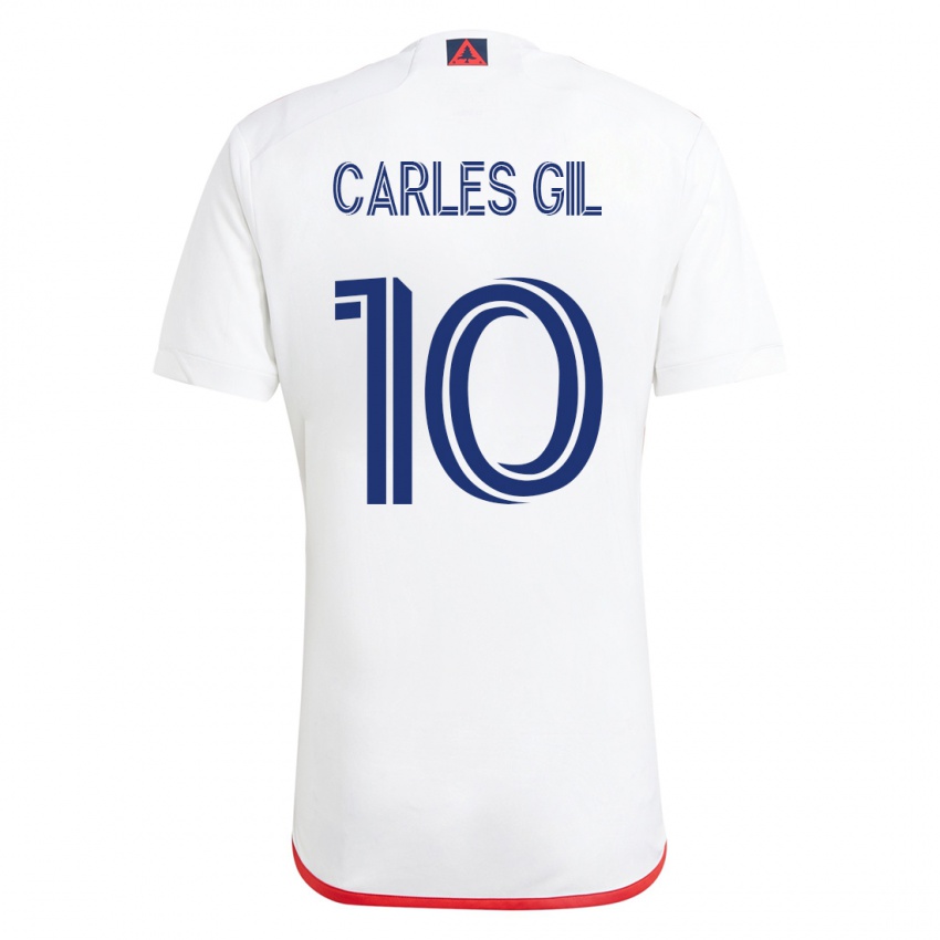 Kinderen Carles Gil #10 Wit Rood Uitshirt Uittenue 2023/24 T-Shirt België