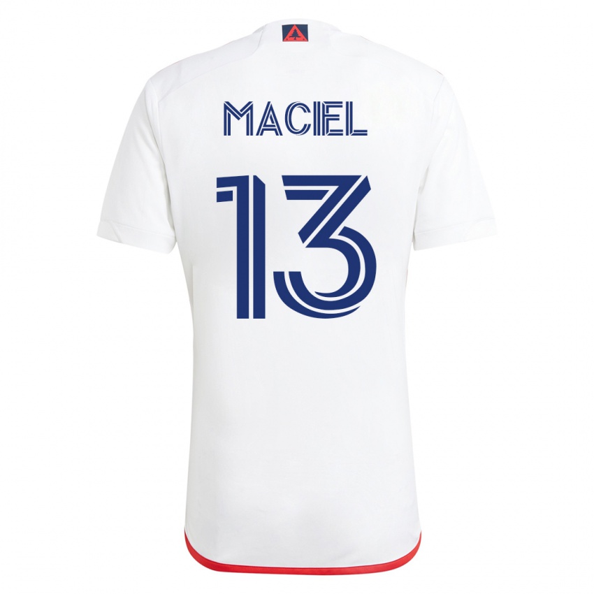 Kinderen Maciel #13 Wit Rood Uitshirt Uittenue 2023/24 T-Shirt België