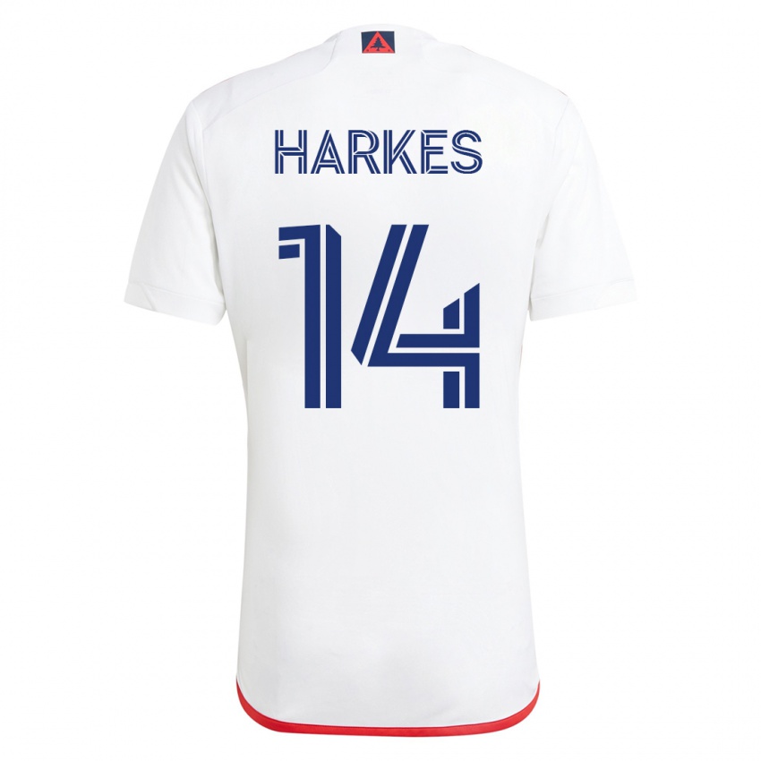 Kinderen Ian Harkes #14 Wit Rood Uitshirt Uittenue 2023/24 T-Shirt België