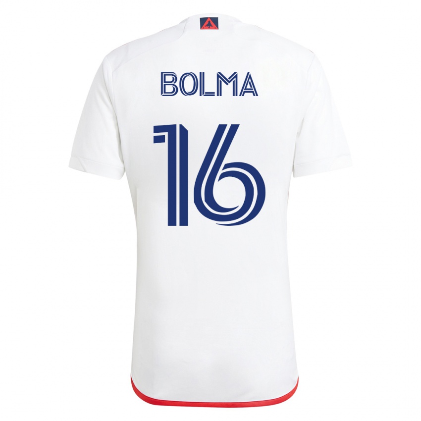 Kinderen Josh Bolma #16 Wit Rood Uitshirt Uittenue 2023/24 T-Shirt België