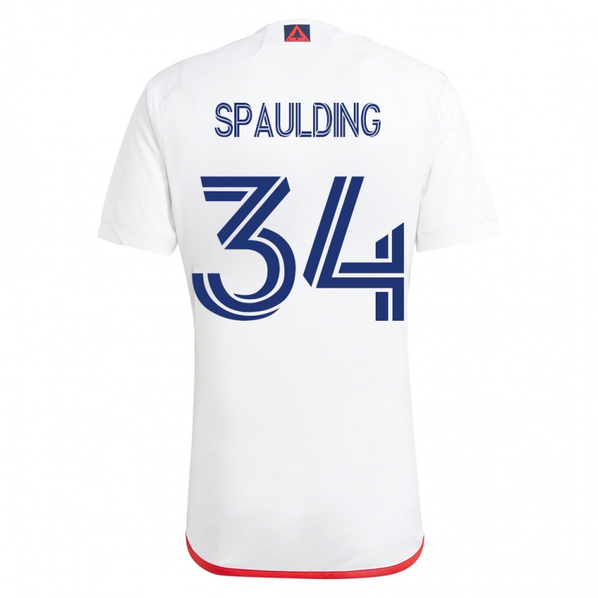 Kinderen Ryan Spaulding #34 Wit Rood Uitshirt Uittenue 2023/24 T-Shirt België