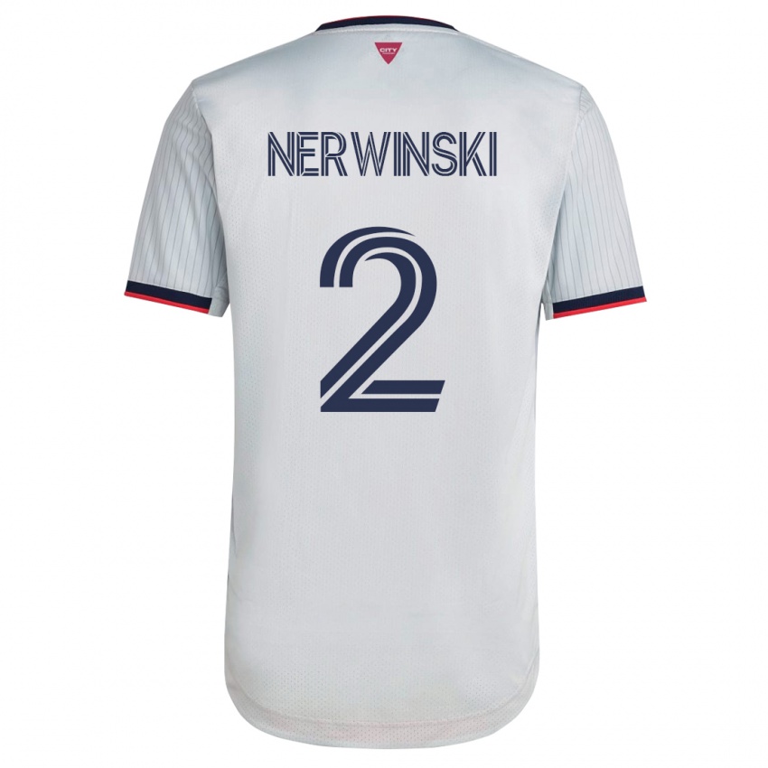 Kinder Jake Nerwinski #2 Weiß Auswärtstrikot Trikot 2023/24 T-Shirt Belgien