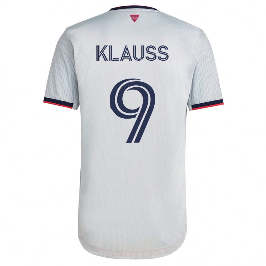 Kinder João Klauss #9 Weiß Auswärtstrikot Trikot 2023/24 T-Shirt Belgien