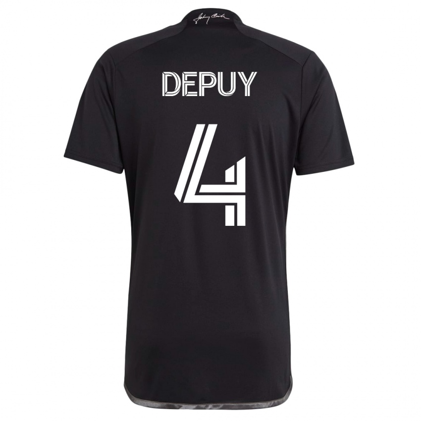 Kinder Nick Depuy #4 Schwarz Auswärtstrikot Trikot 2023/24 T-Shirt Belgien