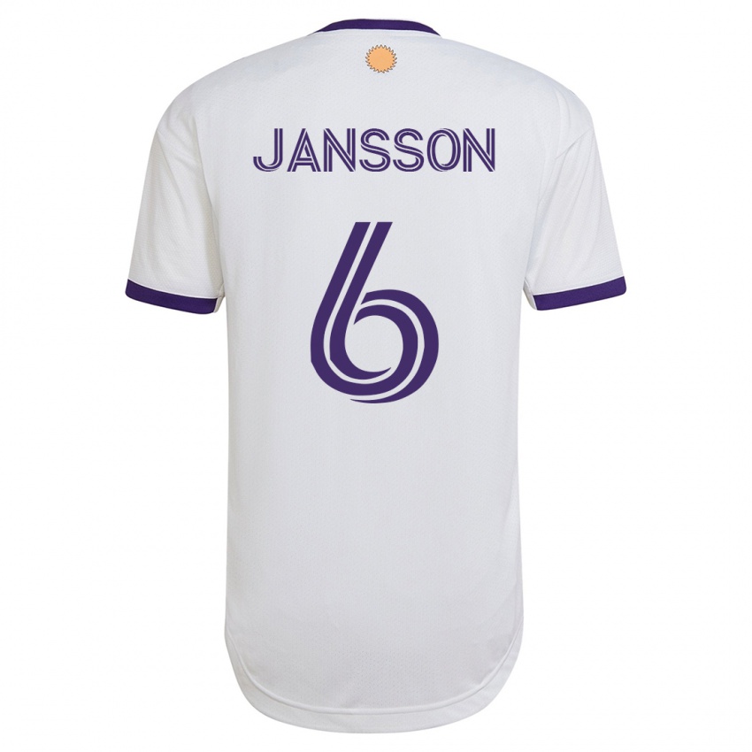 Kinder Robin Jansson #6 Weiß Auswärtstrikot Trikot 2023/24 T-Shirt Belgien