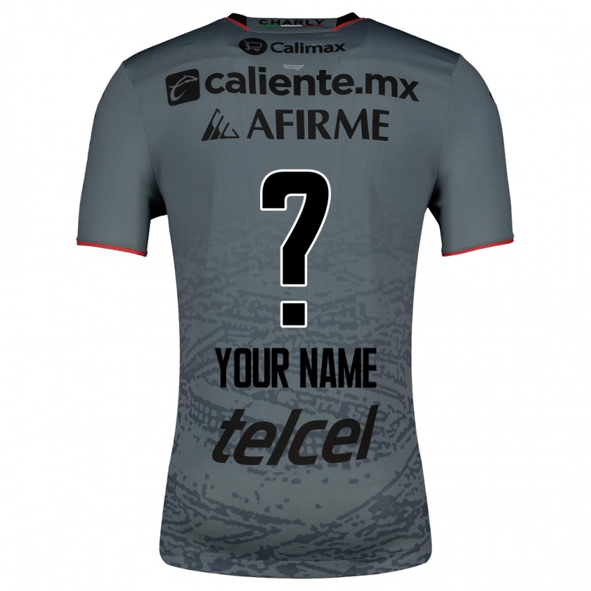 Enfant Maillot Votre Nom #0 Gris Tenues Extérieur 2023/24 T-Shirt Belgique